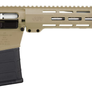 Tan-colored semi-automatic rifle side view