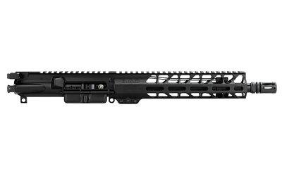 Black firearm upper receiver with rail system