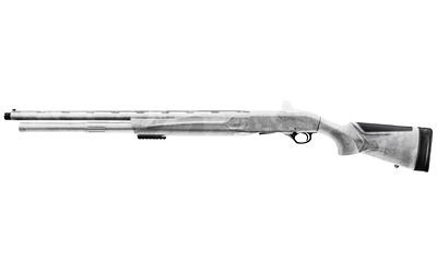 Side view of a camouflage shotgun