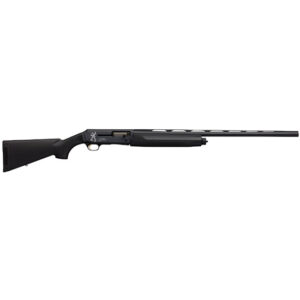 Black shotgun with a long barrel design.