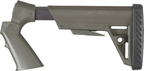 Green adjustable rifle stock side view