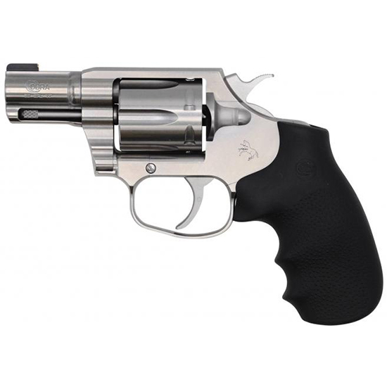 Side view of a stainless steel revolver.