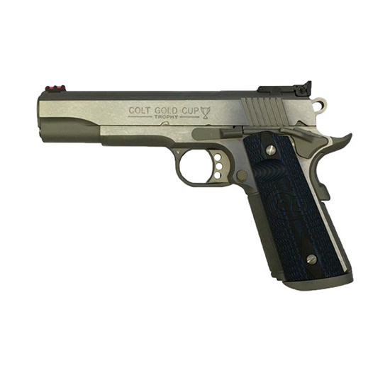 Colt Gold Cup Trophy pistol on white background.
