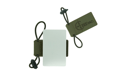 Two tags with cords for labeling items.