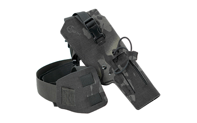 Black tactical holster with adjustable straps