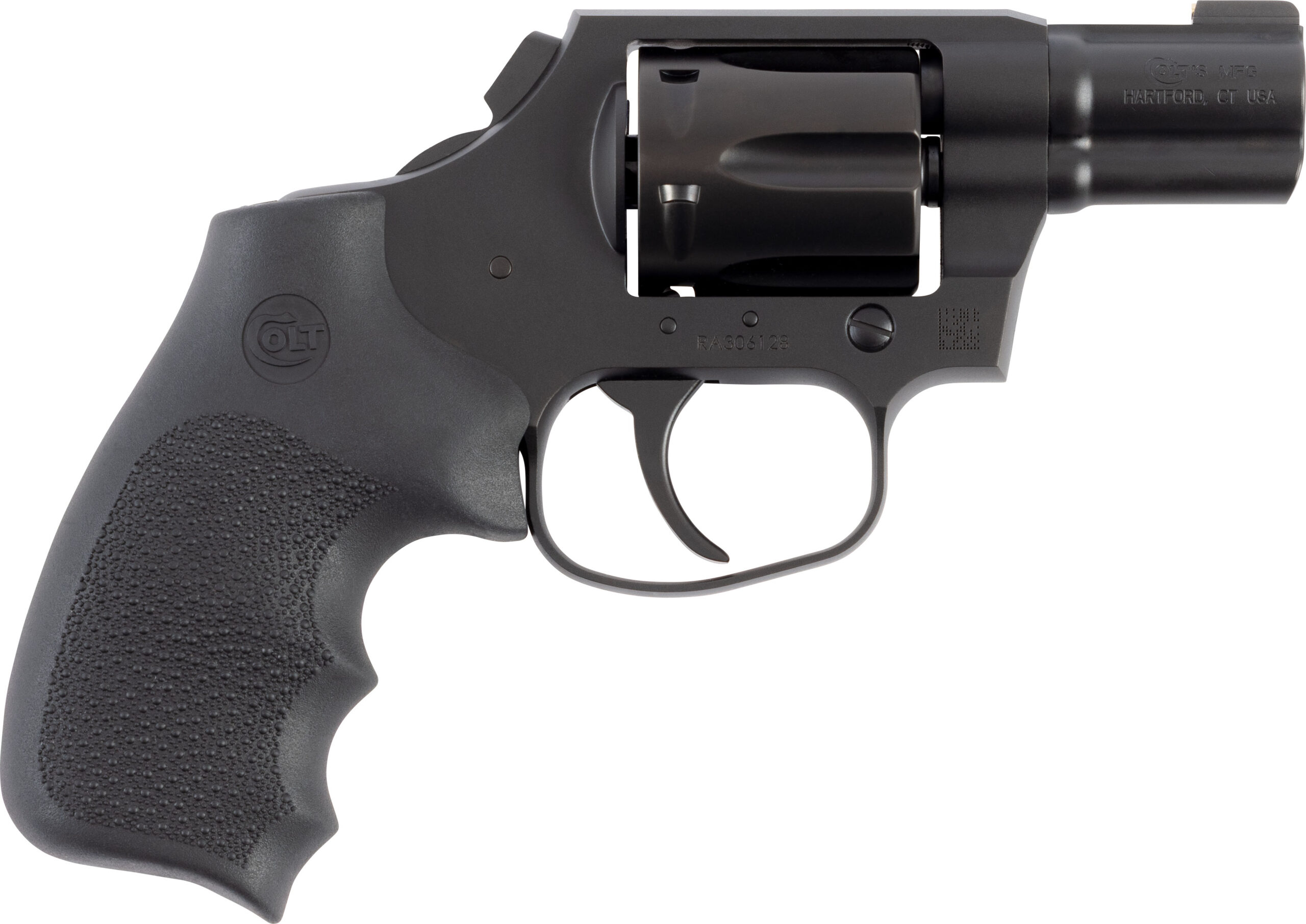 Black revolver with textured grip