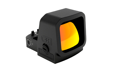 Black reflex sight with yellow reticle