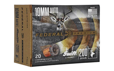 Box of 10mm Auto ammunition with deer graphic.