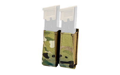 Dual magazine pouch in camouflage fabric