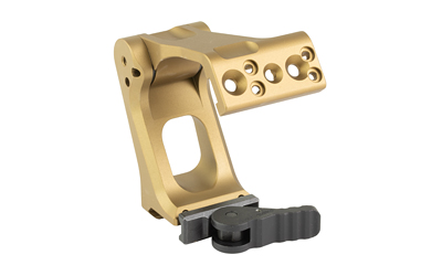 Gold-colored firearm accessory with adjustable features.