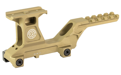 Tactical firearm mount in flat dark earth color.