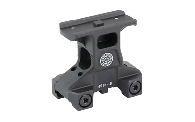 Gray firearm mount with adjustable features.