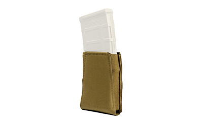 Tactical magazine pouch with a magazine inserted.