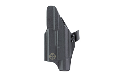 Side view of a black tactical holster.