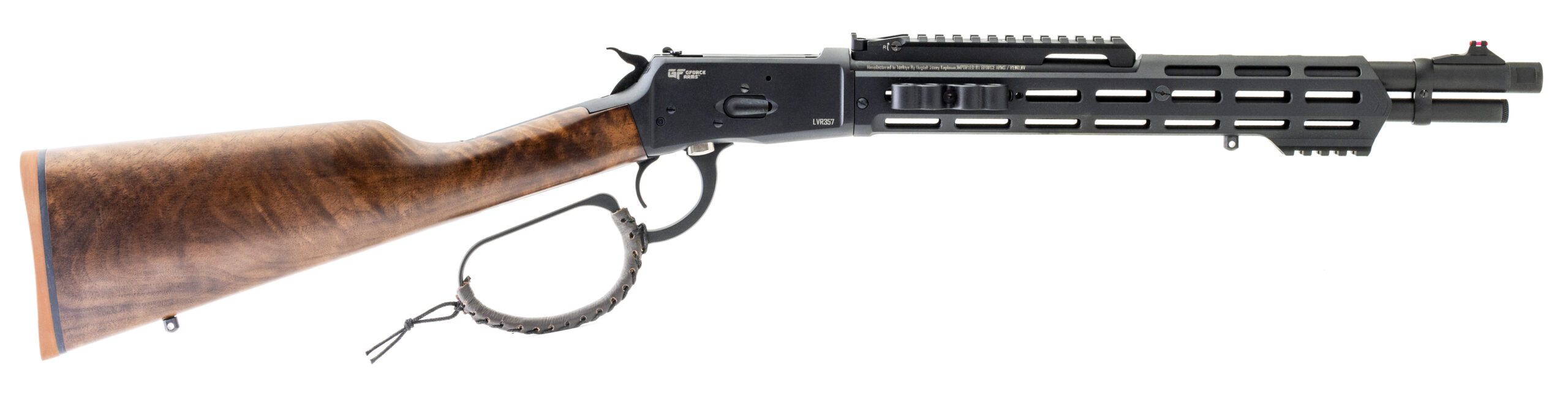 Side view of a lever-action rifle