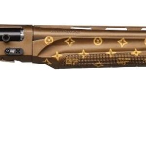 Stylish shotgun with unique pattern design.