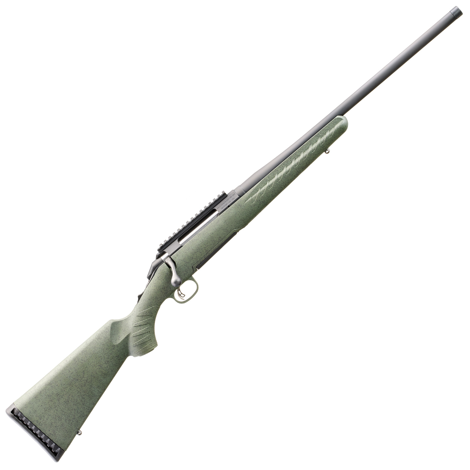Green bolt-action rifle on a white background.