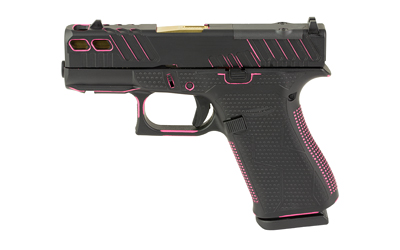 Stylish black and pink handgun side view