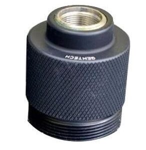 Metal connector with textured grip for secure attachment.