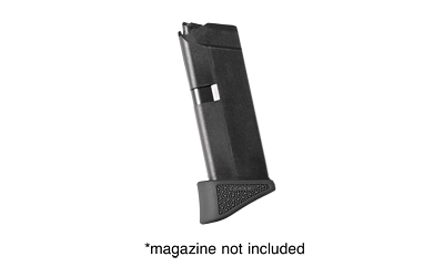 Black firearm magazine base, magazine not included