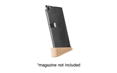 Black firearm magazine base, magazine not included