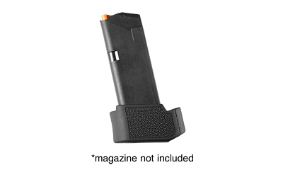Black gun magazine base without magazine included