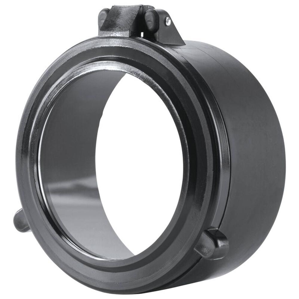 Black circular clamp for securing objects.