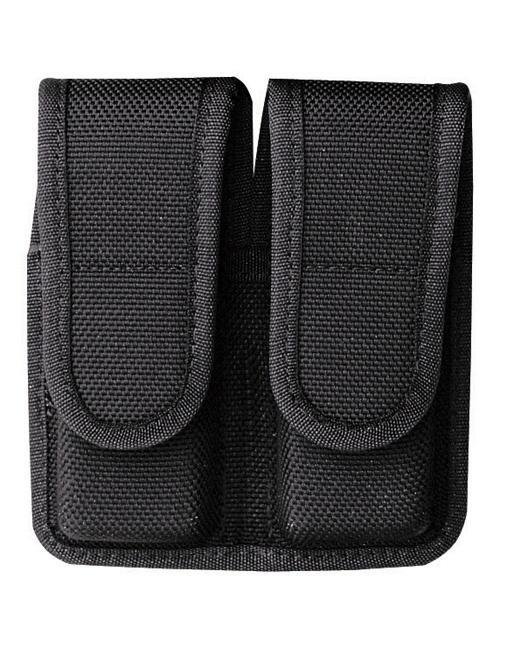 Black utility pouch with two compartments.