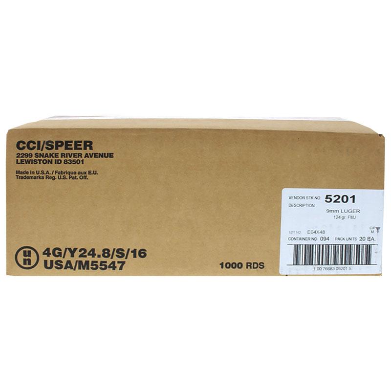 Box of 9mm Luger ammunition, 1000 rounds.