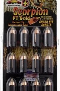 Harvester Muzzleloading Scorpion PT Gold Premium Polymer Tip Muzzleloader Bullets 50 Cal. Sabot 300 gr .451" Polymer Tip Bullet 12/pk