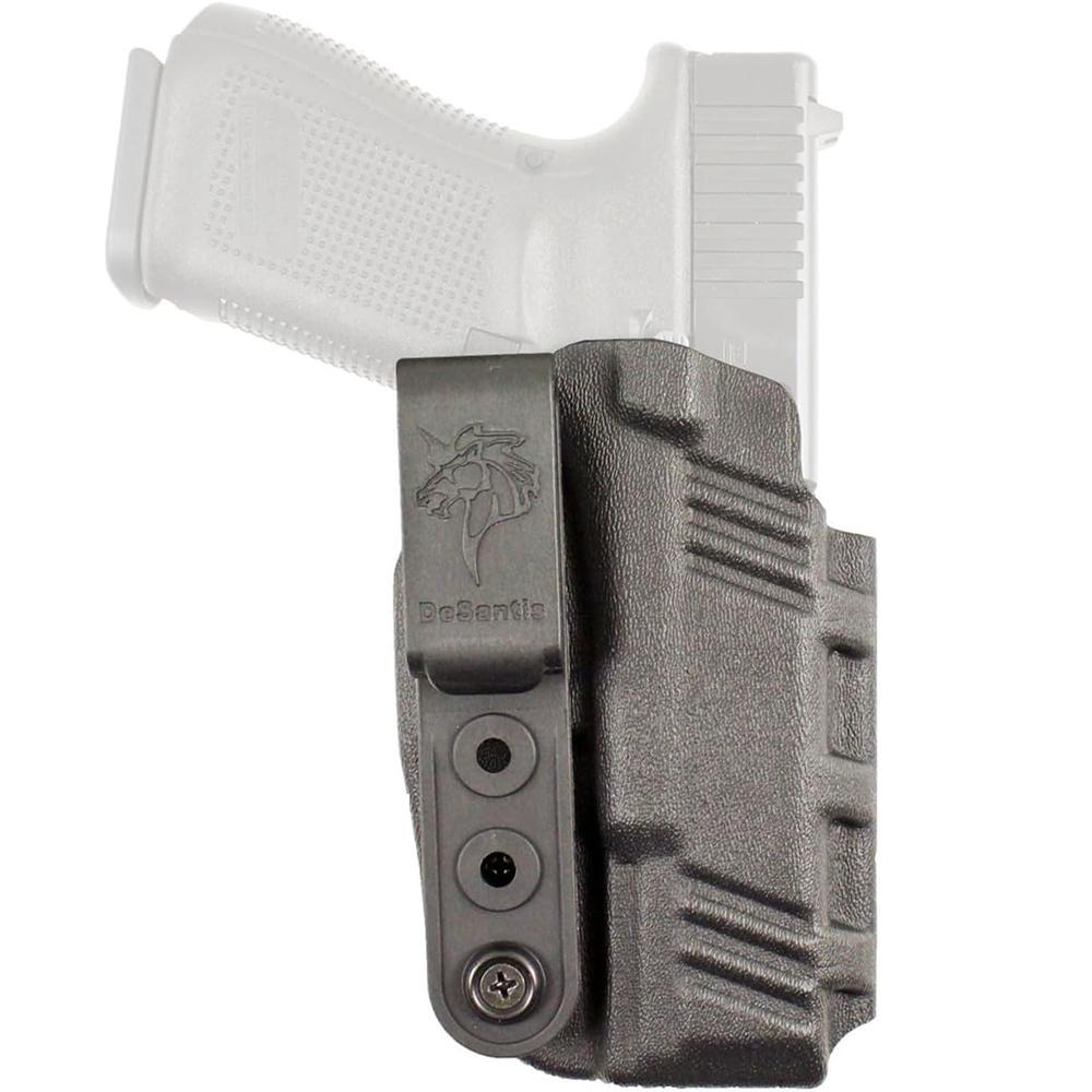 DeSantis holster for handgun with adjustable features.