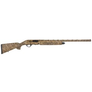 Camouflaged shotgun on a white background