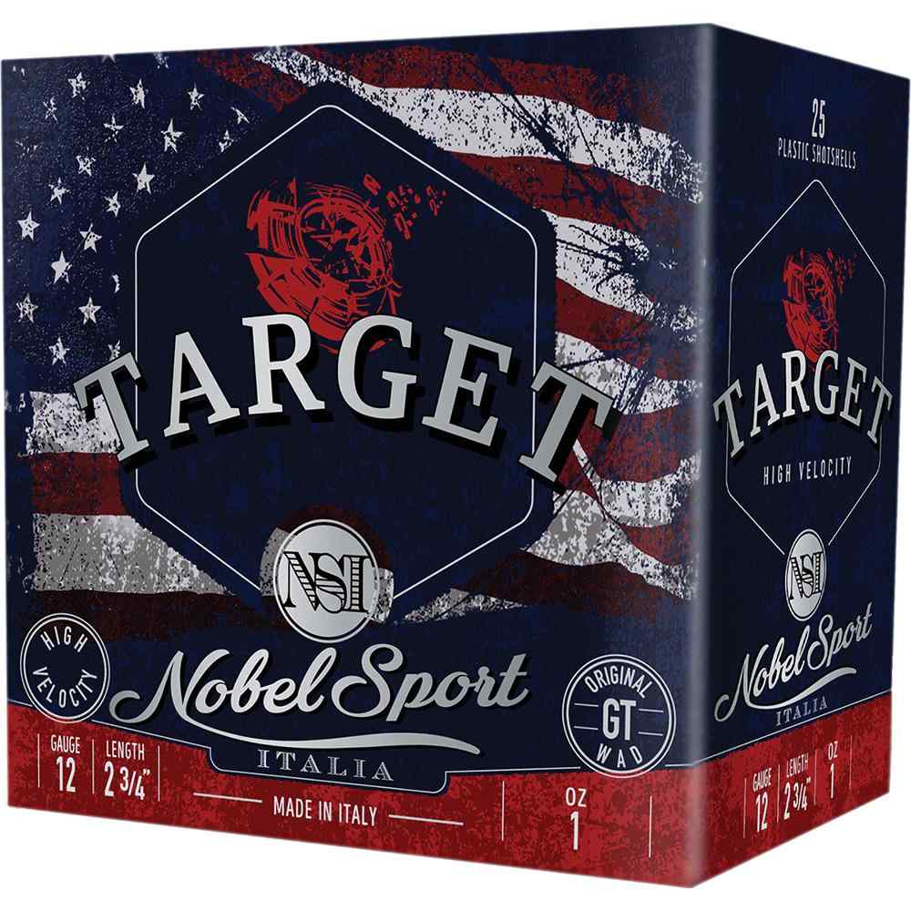Nobel NSI Target Nobel Speed Shotshell 12ga 2-3/4" 1oz 1300 fps #8 250/ct Case (10-25/ct Boxes)