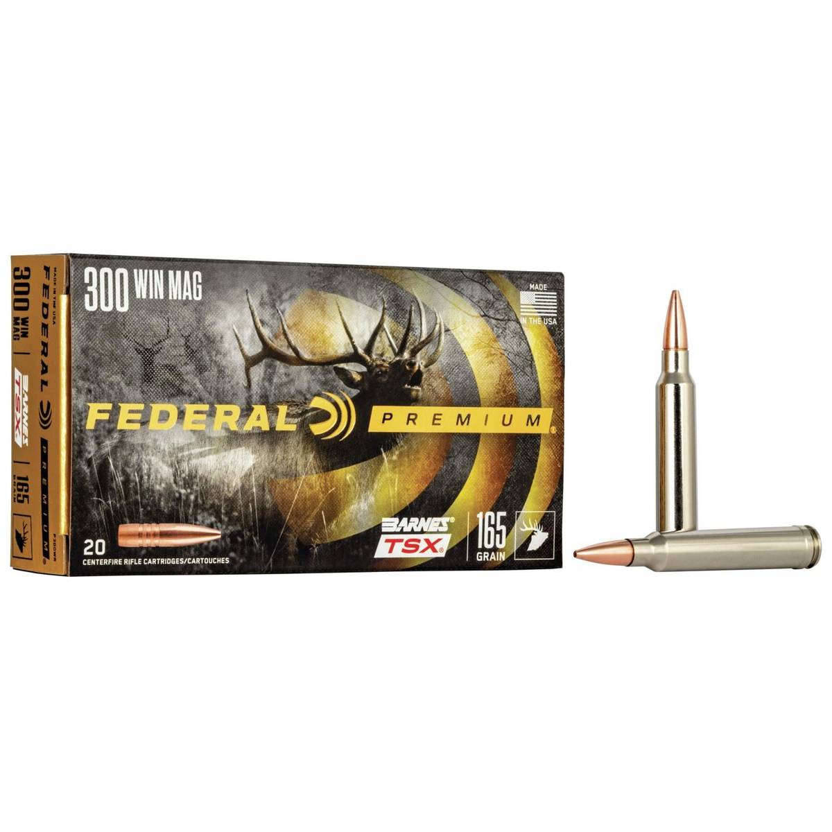 Federal Barnes TSX Rifle Ammunition .300 Win Mag 165gr 3050 fps 20/ct