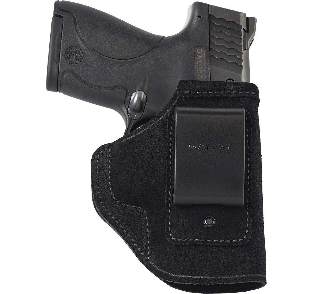 Black holster for a compact handgun