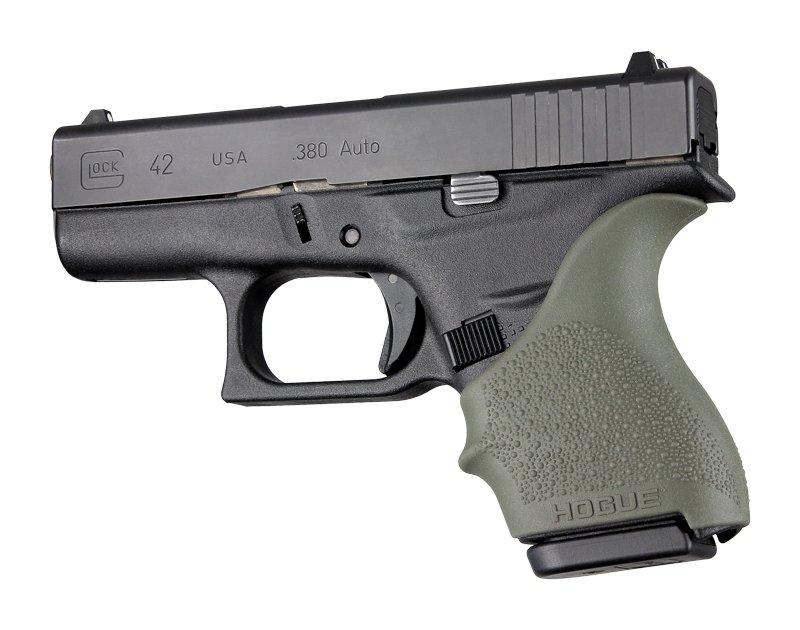 Glock 42 handgun with textured grip.