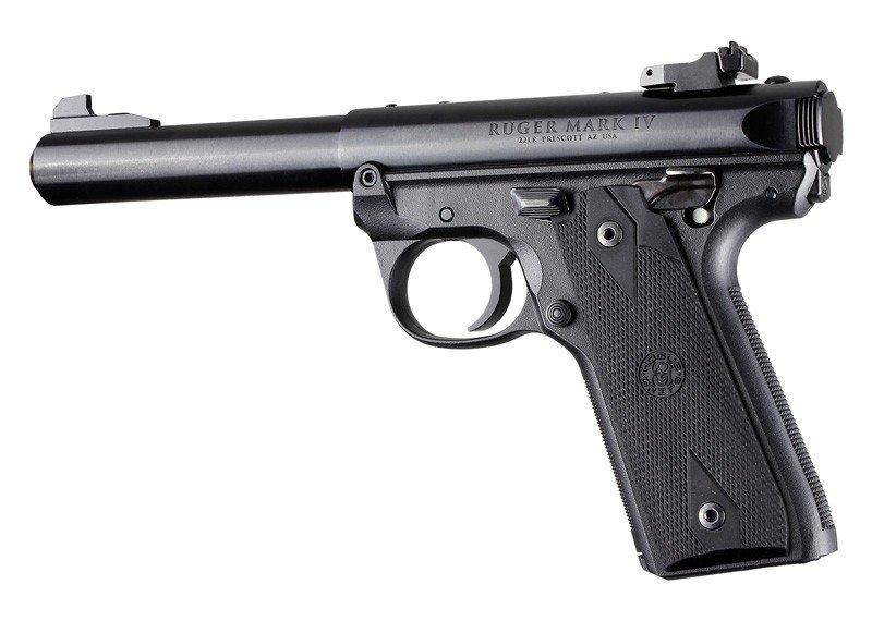 Ruger 22/45 MKIV Rubber Grip Panels Checkered W/Diamonds Black