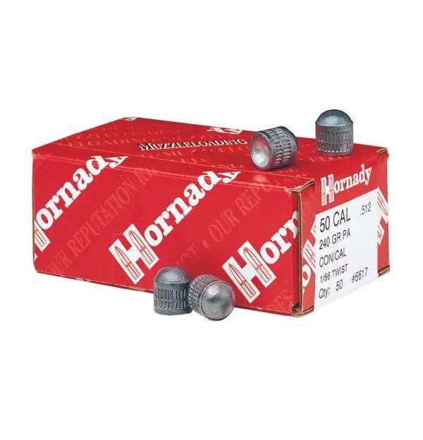 Hornady 50 cal 240 gr PA Conical Muzzleloader Bullets 50/Round Box