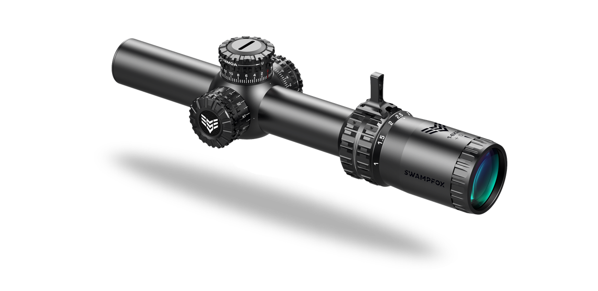 Swampfox Arrowhead LPVO Series Rifle Scope 1-8x24 30mm SFP IR Red MOA Black