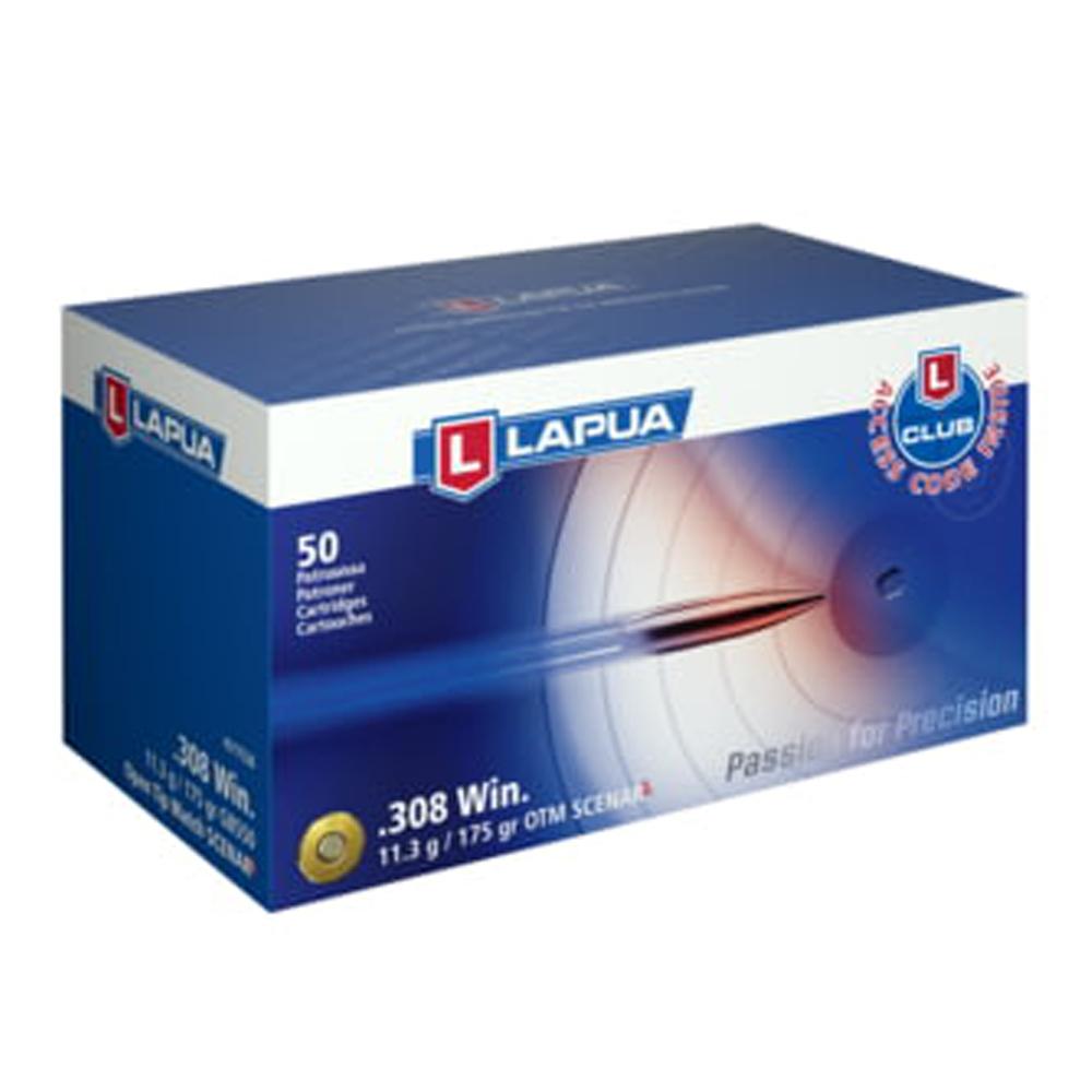 Lapua .308 Win ammunition box with precision bullets
