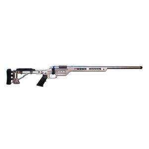 Side view of a modern precision rifle.