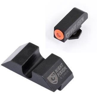 Gun sight with black finish and orange insert