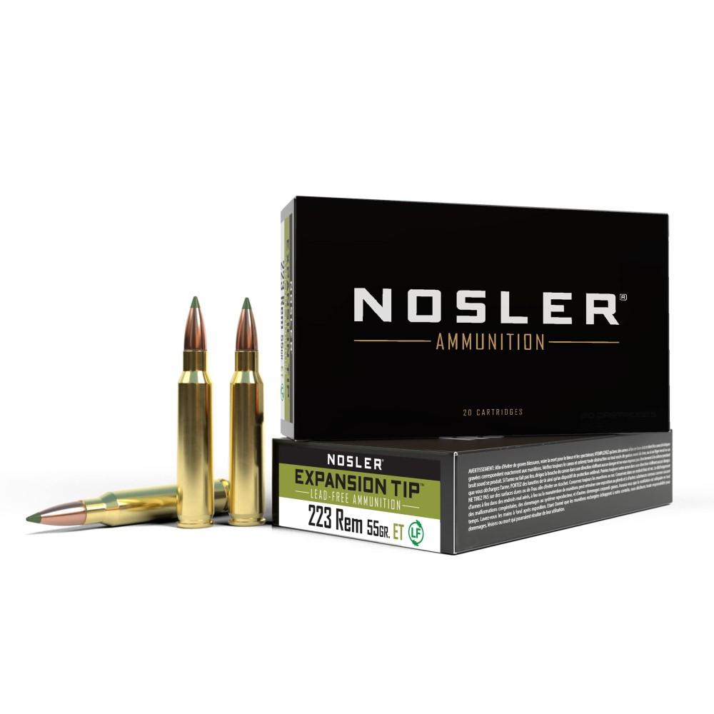 Nosler E-Tip Rifle Ammunition 223 Rem 55 gr E-Tip 3100 fps 20/ct