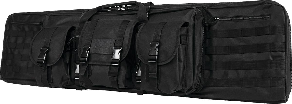 Black tactical gear bag with multiple pockets