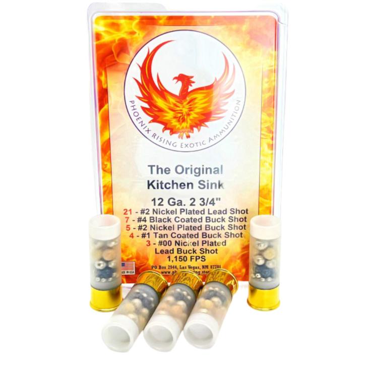 Phoenix Rising ammunition box with various shotgun shells.