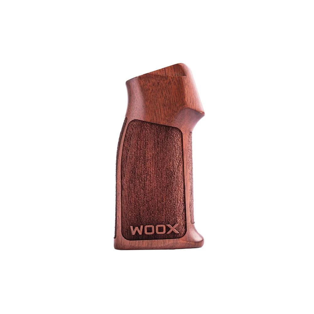 Wooden grip for improved firearm handling