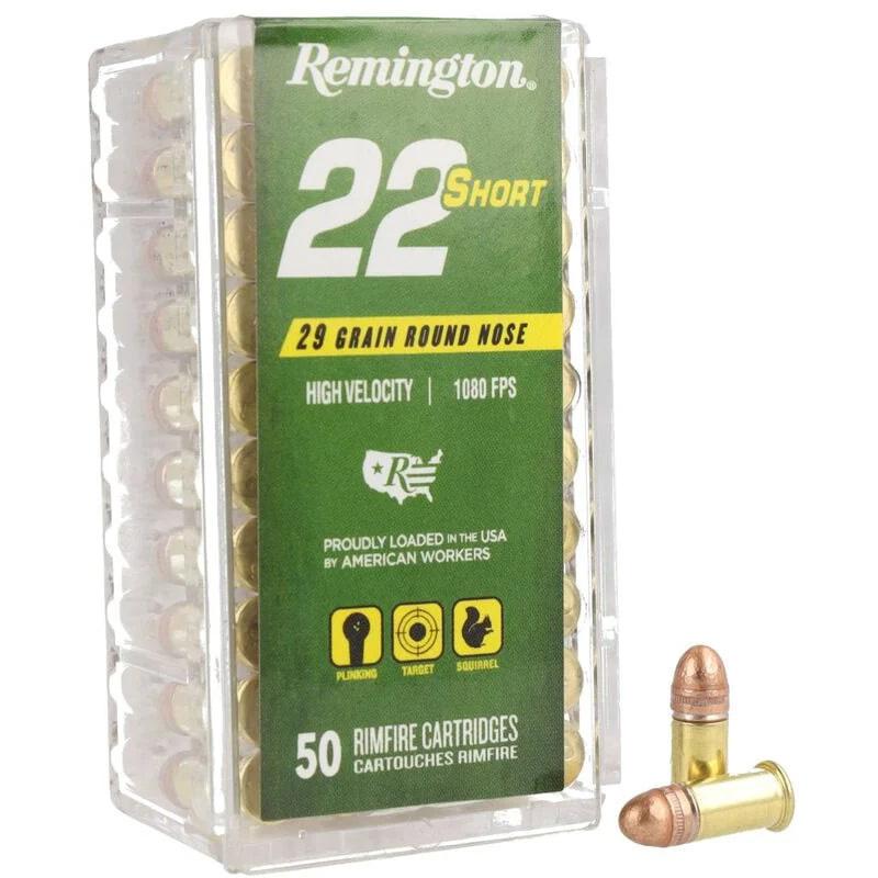 Box of Remington .22 Short rimfire cartridges