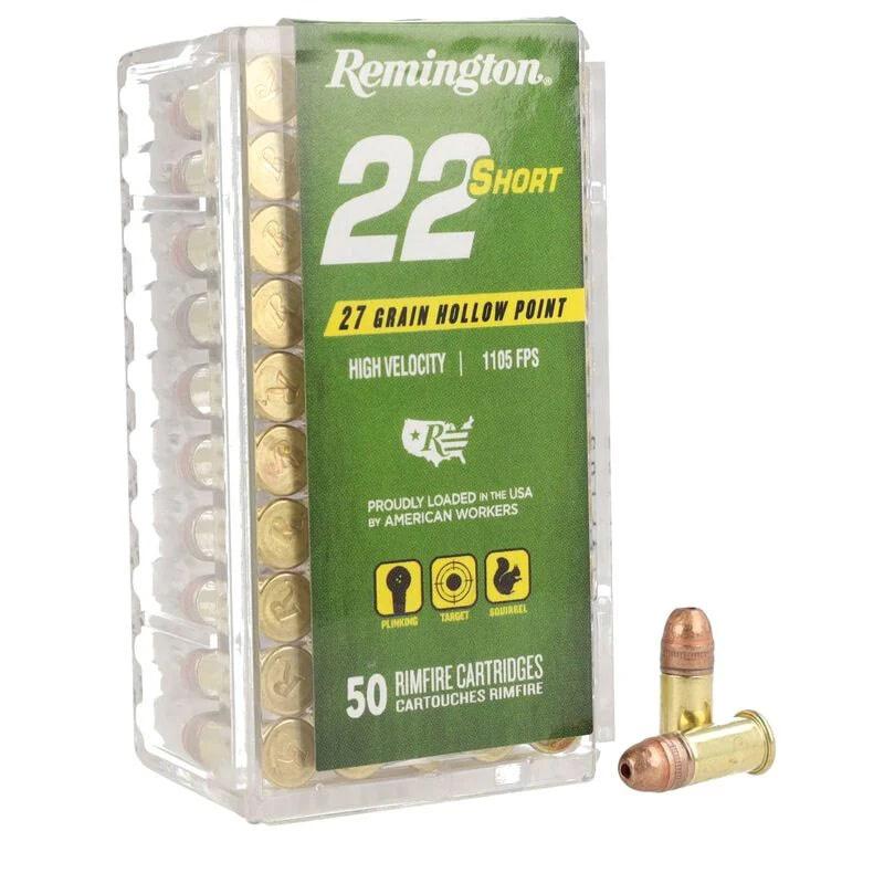 Box of Remington .22 Short rimfire cartridges