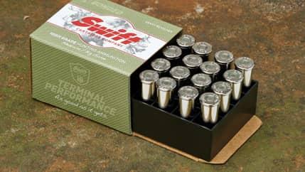 Box of Swift ammunition with bullets