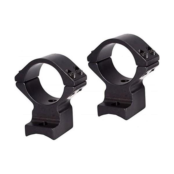 Pair of black rifle scope rings for mounting